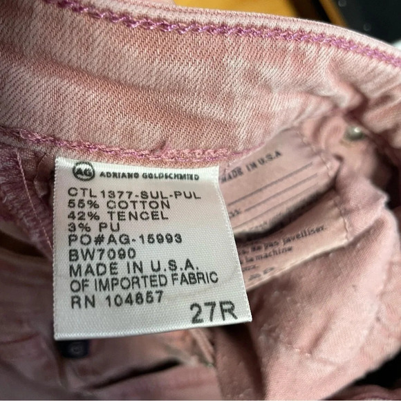 AG Stevie ankle jeans slim straight stonewashed pink - Picture 3 of 6